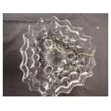 Fostoria American Clear Glass three-toed tricorne bowls Fostoria American Clear Glass three-toed tricorne bowls