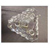 Fostoria American Clear Glass three-toed tricorne bowls Fostoria American Clear Glass three-toed tricorne bowls
