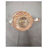 VINTAGE PINK DEPRESSION GLASS SUGAR BOWL and CREAMER SET. VINTAGE PINK DEPRESSION GLASS SUGAR BOWL and CREAMER SET.