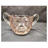 VINTAGE PINK DEPRESSION GLASS SUGAR BOWL and CREAMER SET. VINTAGE PINK DEPRESSION GLASS SUGAR BOWL and CREAMER SET.