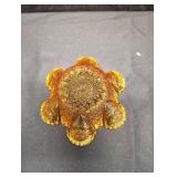 VINTAGE FENTON DAISY AND BUTTON AMBER GLASS BOWL VINTAGE FENTON DAISY AND BUTTON AMBER GLASS BOWL