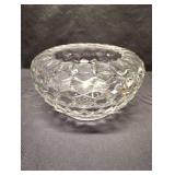 VINTAGE Fostoria American CUPPED and FOOTED GLASS BOWL. VINTAGE Fostoria American CUPPED and FOOTED GLASS BOWL.