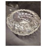 VINTAGE Fostoria American CUPPED and FOOTED GLASS BOWL. VINTAGE Fostoria American CUPPED and FOOTED GLASS BOWL.
