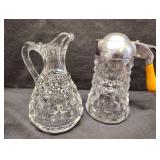 Fostoria American Cloverleaf Condiment Set With Tray Fostoria American Cloverleaf Condiment Set With Tray