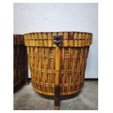 SET OF 2 PALECEK BAMBOO AND RATTAN STORAGE TABLES SET OF 2 PALECEK BAMBOO AND RATTAN STORAGE TABLES