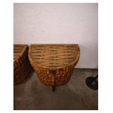 SET OF 2 PALECEK BAMBOO AND RATTAN STORAGE TABLES SET OF 2 PALECEK BAMBOO AND RATTAN STORAGE TABLES