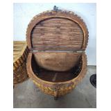 SET OF 2 PALECEK BAMBOO AND RATTAN STORAGE TABLES SET OF 2 PALECEK BAMBOO AND RATTAN STORAGE TABLES