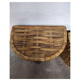 SET OF 2 PALECEK BAMBOO AND RATTAN STORAGE TABLES SET OF 2 PALECEK BAMBOO AND RATTAN STORAGE TABLES