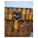 SET OF 2 PALECEK BAMBOO AND RATTAN STORAGE TABLES SET OF 2 PALECEK BAMBOO AND RATTAN STORAGE TABLES