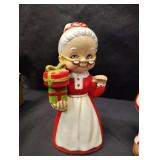 VINTAGE HAND MADE CERAMIC MRS CLAUSE AND SANTA IN PJ VINTAGE HAND MADE CERAMIC MRS CLAUSE AND SANTA IN PJ