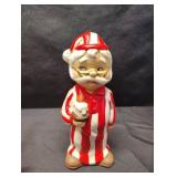 VINTAGE HAND MADE CERAMIC MRS CLAUSE AND SANTA IN PJ VINTAGE HAND MADE CERAMIC MRS CLAUSE AND SANTA IN PJ