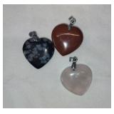 METAL HEART SHAPED TRINKET BOX WITH NATURAL STONES AND CRYSTALS SMALL QUARTZ STONE AND 3 HEART SHAPED STONE PENDANTS METAL HEART SHAPED TRINKET BOX WITH NATURAL STONES AND CRYSTALS SMALL QUARTZ STONE AND 3 HEART SHAPED STONE PENDANTS