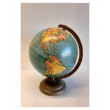 Mid-Century World Globe with Metal Base, Approximately 12" Diameter Mid-Century World Globe with Metal Base, Approximately 12" Diameter