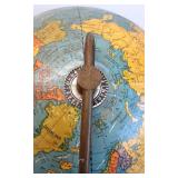 Mid-Century World Globe with Metal Base, Approximately 12" Diameter Mid-Century World Globe with Metal Base, Approximately 12" Diameter