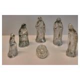 Crystal Glass Figurines Manger Collection, 5 Pieces Crystal Glass Figurines Manger Collection, 5 Pieces