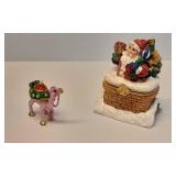 Santa Chimney Trinket Box with Pink Camel Trinket Box Santa Chimney Trinket Box with Pink Camel Trinket Box