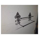 WROUGHT IRON DOUBLE TOWEL BAR WROUGHT IRON DOUBLE TOWEL BAR