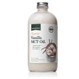 Natural Force Creamy Vanilla MCT Oil Non Dairy, Keto Certified, Emulsified MCTs for Low-Carb, Ketogenic Coffee, Smoothies, & Shakes - Mixes Instantly + No Blending Required 16 Oz Glass Bottle (BB 