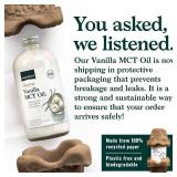 Natural Force Creamy Vanilla MCT Oil Non Dairy, Keto Certified, Emulsified MCTs for Low-Carb, Ketogenic Coffee, Smoothies, & Shakes - Mixes Instantly + No Blending Required 16 Oz Glass Bottle (BB 