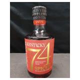 Kentucky 74 Spiced Non-Alcoholic Cinnamon Whiskey, Alcohol-Free Spirit for Cocktails, 700ml Bottle