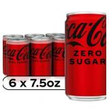Coca-Cola Zero Sugar Cans, 7.5 fl oz, 6 Pack (BB 5-21-25)