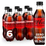 Coca-Cola Zero Sugar Sugar-Free Soda Pop  16.9 fl oz Bottles  6 Pack