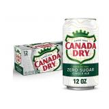 Canada Dry Zero Sugar Ginger Ale, 12-12oz cans (BB JULY 25, 2025)