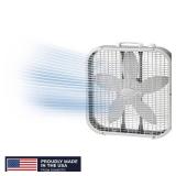 Lasko 20 Energy Efficient Box Fan with 3 Speeds  22  H  White  B20201  New In Box