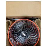 Commercial Electric16 in. 3-Speed Drum Floor Fan in Orange High Velocity Turbo, NEW IN BOX, Retail $107