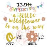 A Little Wildflower is on the Way Banner - Welcome Baby Bunting Sign, Baby Shower/Announcement Party Decoration - Flower Theme Boy Girl 1st Birthday Party Supplies, Gold Glitter - Retail: $5 A Little Wildflower is on the Way Banner - Welcome Baby Bunting Sign, Baby Shower/Announcement Party Decoration - Flower Theme Boy Girl 1st Birthday Party Supplies, Gold Glitter - Retail: $5