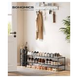 SONGMICS Shoe Rack, 2-Tier Shoe Organizer, Metal Storage Shelf, Upright or Upside Down, for 15-18 Pairs, Stackable, for Entryway, 11.8 x 46.1 x 13.4 Inches, Black ULSA032B01 - Retail: $22 SONGMICS Shoe Rack, 2-Tier Shoe Organizer, Metal Storage Shelf, Upright or Upside Down, for 15-18 Pairs, Stackable, for Entryway, 11.8 x 46.1 x 13.4 Inches, Black ULSA032B01 - Retail: $22