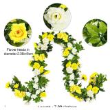 2 Pack (15.8FT) Fake Rose Garland, Artificial Rose Vines Flowers Hanging Silk Rose Vine Wedding Home Backdrop Party Arch Arrangement Decoration 2 Pack (15.8FT) Fake Rose Garland, Artificial Rose Vines Flowers Hanging Silk Rose Vine Wedding Home Backdrop Party Arch Arrangement Decoration