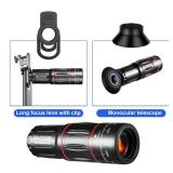 Phone Camera Lens Kit 28X Telephoto Lens for iPhone with E-Clip and Tripod, Suitable for Most Smartphones (Black) Phone Camera Lens Kit 28X Telephoto Lens for iPhone with E-Clip and Tripod, Suitable for Most Smartphones (Black)