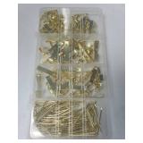 184 Pieces Picture Hanging Kit, 20lb, 30lb, and 50lb Picture Hangers, Metal Picture Hanging Hooks with Nails, on Drywall, Wooden Wall(Gold) - Retail: $7 184 Pieces Picture Hanging Kit, 20lb, 30lb, and 50lb Picture Hangers, Metal Picture Hanging Hooks with Nails, on Drywall, Wooden Wall(Gold) - Retail: $7