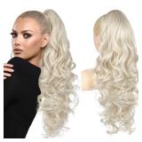Ponytail Extension Claw Clip Ponytail Hair Extension Long Curly Clip in Pony Tails Natural Synthetic Hairpiece for Women, Platinum Blonde - Retail: $19 Ponytail Extension Claw Clip Ponytail Hair Extension Long Curly Clip in Pony Tails Natural Synthetic Hairpiece for Women, Platinum Blonde - Retail: $19