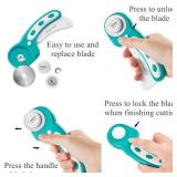 Headley Tools Rotary Cutter Set - 45mm Fabric Cutter, 5 Extra Rotary Blades, A3 Cutting Mat, Quilting Ruler and Sewing Clips, Craft Knife Set, Ideal for Crafting, Sewing, Patchworking, Turquoise - Ret Headley Tools Rotary Cutter Set - 45mm Fabric Cutter, 5 Extra Rotary Blades, A3 Cutting Mat, Quilting Ruler and Sewing Clips, Craft Knife Set, Ideal for Crafting, Sewing, Patchworking, Turquoise - Ret