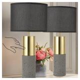 24 Tall Black Gold Set of 2 Nature Concrete Touch Control Table Lamps - 3-Way Dimmable Contemporary Modern Bedside Nightstand for Large End Table Living Room - Bulb Included - Retail: $60" 24 Tall Black Gold Set of 2 Nature Concrete Touch Control Table Lamps - 3-Way Dimmable Contemporary Modern Bedside Nightstand for Large End Table Living Room - Bulb Included - Retail: $60"