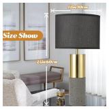 24 Tall Black Gold Set of 2 Nature Concrete Touch Control Table Lamps - 3-Way Dimmable Contemporary Modern Bedside Nightstand for Large End Table Living Room - Bulb Included - Retail: $60" 24 Tall Black Gold Set of 2 Nature Concrete Touch Control Table Lamps - 3-Way Dimmable Contemporary Modern Bedside Nightstand for Large End Table Living Room - Bulb Included - Retail: $60"