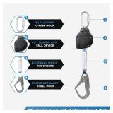 11FT Self Retracting Lifeline Fall Protection Retractable Safety Lanyard Retracting Lifeline Personal Fall Arrest Protection ANSI Self Retractable Gear for Roofing Construction(Big Hook) - Retail: $96 11FT Self Retracting Lifeline Fall Protection Retractable Safety Lanyard Retracting Lifeline Personal Fall Arrest Protection ANSI Self Retractable Gear for Roofing Construction(Big Hook) - Retail: $96