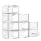 Large Clear Shoe Boxes Organizer Stronger Shoe Box with Magnetic Door, Stackable Shoe Storage Box for Closet, Foldable Space-Saving Storage Bins Shoe Cabinet, White 9 Pack - Retail: $54 Large Clear Shoe Boxes Organizer Stronger Shoe Box with Magnetic Door, Stackable Shoe Storage Box for Closet, Foldable Space-Saving Storage Bins Shoe Cabinet, White 9 Pack - Retail: $54