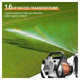 Water Transfer Pump 110V Shallow Well Pump 1.6HP 1800GPH Electric Portable Garden Pressure Booster Pumps for Sprinkler Irrigation Lawn with Adapters, Orange Water Transfer Pump 110V Shallow Well Pump 1.6HP 1800GPH Electric Portable Garden Pressure Booster Pumps for Sprinkler Irrigation Lawn with Adapters, Orange