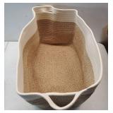 95L Blanket Basket, 24âx17âx14â, Large Woven Basket for Storage, Nursery Cotton Rope Basket with Handle, Living Room, Nursery, Bedroom,Toy Storage Organizer Bins, Brown and White - Reta 95L Blanket Basket, 24âx17âx14â, Large Woven Basket for Storage, Nursery Cotton Rope Basket with Handle, Living Room, Nursery, Bedroom,Toy Storage Organizer Bins, Brown and White - Reta