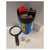 PUREPLUS Whole House Water Filter Housing, 10x4.5" Sediment Cartridge Universal Housing, Pre-Filtration System, with Pressure Gauge, 1" NPT Port - Retail: $43" PUREPLUS Whole House Water Filter Housing, 10x4.5" Sediment Cartridge Universal Housing, Pre-Filtration System, with Pressure Gauge, 1" NPT Port - Retail: $43"