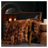 Ultra Soft Luxury Fluffy Faux Rabbit Fur Throw Blanket, Thick Warm Bubble Throw for Bed, Cozy Plush Reversible Blankets for Couch, Chair, Sofa, Lion Caramel, 60x80 Inches - Retail: $75 Ultra Soft Luxury Fluffy Faux Rabbit Fur Throw Blanket, Thick Warm Bubble Throw for Bed, Cozy Plush Reversible Blankets for Couch, Chair, Sofa, Lion Caramel, 60x80 Inches - Retail: $75