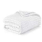 Cooling Cotton Waffle King Size Blanket - Lightweight Breathable Summer Blanket of Rayon Derived from Bamboo for Hot Sleepers, Luxury Throws for Bed, Couch and Sofa, White, 104x90 Inches - Retail: $60 Cooling Cotton Waffle King Size Blanket - Lightweight Breathable Summer Blanket of Rayon Derived from Bamboo for Hot Sleepers, Luxury Throws for Bed, Couch and Sofa, White, 104x90 Inches - Retail: $60