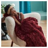 Fluffy Burgundy Red King Size Blanket for Bed, Thick Soft Sherpa Faux Fur Fleece Bedding Fuzzy Plush Winter Warm Heavy Big Large King Blanket, Cozy Red Gifts for Men Women, 108x90 - Retail: $51 Fluffy Burgundy Red King Size Blanket for Bed, Thick Soft Sherpa Faux Fur Fleece Bedding Fuzzy Plush Winter Warm Heavy Big Large King Blanket, Cozy Red Gifts for Men Women, 108x90 - Retail: $51