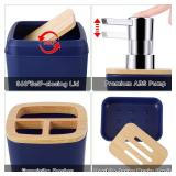 24PCS Bathroom Sets with Shower Curtain and Rugs, Navy Blue Bathroom Accessories Set Navy Blue Shower Curtain Set Bathroom Accessories with Bathroom Trash Can 24PCS Bathroom Sets with Shower Curtain and Rugs, Navy Blue Bathroom Accessories Set Navy Blue Shower Curtain Set Bathroom Accessories with Bathroom Trash Can