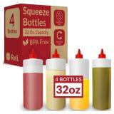 Reli. Plastic Squeeze Bottles, 32 oz. | 4 Pack | Condiment Squeeze Bottles for Sauces | Clear w/Red Twist Cap | 32 Ounce Hot Sauce, Ketchup | Condiments, Olive Oil, Liquids Reli. Plastic Squeeze Bottles, 32 oz. | 4 Pack | Condiment Squeeze Bottles for Sauces | Clear w/Red Twist Cap | 32 Ounce Hot Sauce, Ketchup | Condiments, Olive Oil, Liquids