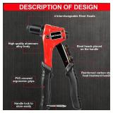WETOLS Pop Rivet Gun Kit with 200 Blind Rivets, Upgraded Manual Single Hand Riveter with 4 Tool-Free Interchangeable Rivet Heads and 4 Drill Bits, Pop Rivet Tool Kit with Sturdy BMC Carrying Case WETOLS Pop Rivet Gun Kit with 200 Blind Rivets, Upgraded Manual Single Hand Riveter with 4 Tool-Free Interchangeable Rivet Heads and 4 Drill Bits, Pop Rivet Tool Kit with Sturdy BMC Carrying Case
