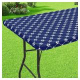 Misaya Rectangle Vinyl Table Cloth, Elastic Fitted Tablecloth with Flannel Backing, Waterproof Plastic Table Cover Fits 6 Foot Folding Tables for Camping, Indoor and Outdoor (Navy, 30" x 72") Misaya Rectangle Vinyl Table Cloth, Elastic Fitted Tablecloth with Flannel Backing, Waterproof Plastic Table Cover Fits 6 Foot Folding Tables for Camping, Indoor and Outdoor (Navy, 30" x 72")